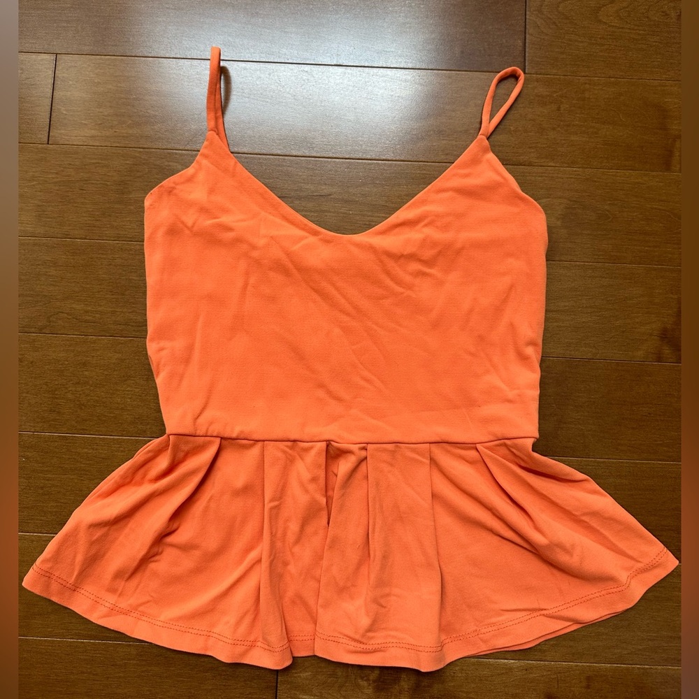 Susana Monaco Size Medium - Orange Peplum Tank Top